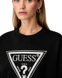Guess Γυναικείο Φούτερ Triangle Glitter W6YQ14K4352-JBLK Μαύρο
