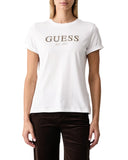 Guess Γυναικείο T-Shirt Leopard Logo W6BI22K6042-G011 Λευκό