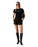 Guess Γυναικείο T-Shirt Leopard Logo W6BI22K6042-JBLK Μαύρο