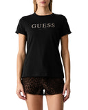 Guess Γυναικείο T-Shirt Leopard Logo W6BI22K6042-JBLK Μαύρο