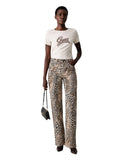 Guess Γυναικείο T-Shirt Embroidery Script W6BI21K6040-H167 Μπεζ