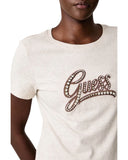 Guess Γυναικείο T-Shirt Embroidery Script W6BI21K6040-H167 Μπεζ