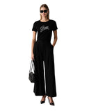 Guess Γυναικείο T-Shirt Embroidery Script W6BI21K6040-JBLK Μαύρο