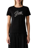 Guess Γυναικείο T-Shirt Embroidery Script W6BI21K6040-JBLK Μαύρο