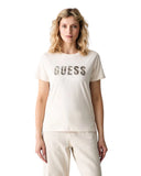 Guess Γυναικείο T-Shirt Snake Script W6YI30K4349-G012 Μπεζ