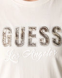 Guess Γυναικείο T-Shirt Snake Script W6YI30K4349-G012 Μπεζ