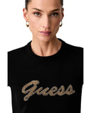 Guess Γυναικείο T-Shirt Beads Script W6YI29K4348-JBLK Μαύρο