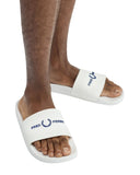 Fred Perry Branded Slides Ανδρικές Παντόφλες B2320-100 Λευκό