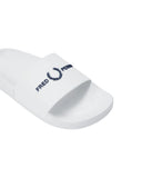 Fred Perry Branded Slides Ανδρικές Παντόφλες B2320-100 Λευκό