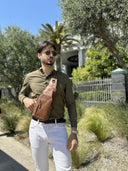 Δερμάτινο τσαντάκι crossbody Bull Captain XB 019 καφέ