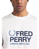 Fred Perry Ανδρική Μπλούζα Τ-Shirt Original Graphic M2406-129 Λευκό