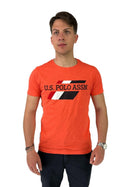 U.S. Polo Assn. Ανδρικό T-shirt Luca με Στάμπα 6528853224-325 Πορτοκαλί