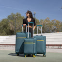 Βαλίτσες trolley (σετ 3 τεμαχίων) Cardina 5100 Oblivion 55x23x37 cm + 66x25x40 cm + 75x30x46 cm πετρόλ