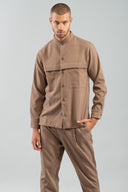 Vittorio Ανδρικό Πουκάμισο Overshirt Vittorio 300-2425-Pantova Tobacco Καφέ