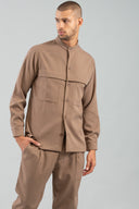 Vittorio Ανδρικό Πουκάμισο Overshirt Vittorio 300-2425-Pantova Tobacco Καφέ