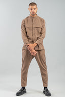 Vittorio Ανδρικό Πουκάμισο Overshirt Vittorio 300-2425-Pantova Tobacco Καφέ