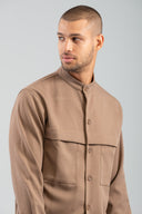 Vittorio Ανδρικό Πουκάμισο Overshirt Vittorio 300-2425-Pantova Tobacco Καφέ