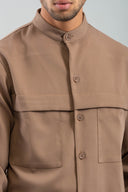 Vittorio Ανδρικό Πουκάμισο Overshirt Vittorio 300-2425-Pantova Tobacco Καφέ