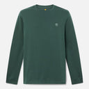 Timberland Ανδρική Μπλούζα Μακρυμάνικη LS Dunstan River Jersey Crew Tee Slim TB0A2BQ3317 Πράσινο