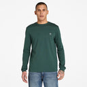Timberland Ανδρική Μπλούζα Μακρυμάνικη LS Dunstan River Jersey Crew Tee Slim TB0A2BQ3317 Πράσινο