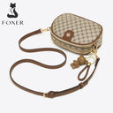 Υφασμάτινη Γυναικεία Τσάντα Χιαστί Foxer 900551F καφέ