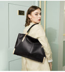 Δερμάτινη Γυναικεία Τσάντα Shopper 'Ωμου Foxer 938032F μαύρο