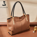 Δερμάτινη Γυναικεία Τσάντα Shopper 'Ωμου Foxer 938032F καφέ