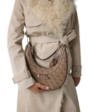 Guess Γυναικεία Τσάντα  Lindsey Hobo HWSG9749010-Latte Logo