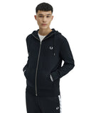 Fred Perry Ανδρική Ζακέτα Με Κουκούλα Hooded Zip J7536-198 Μαύρο