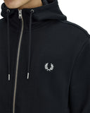 Fred Perry Ανδρική Ζακέτα Με Κουκούλα Hooded Zip J7536-198 Μαύρο