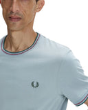 Fred Perry Ανδρική Μπλούζα Τ-Shirt Twin Tipped M1588V-98A Μέντα