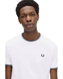 Fred Perry Ανδρική Μπλούζα Τ-Shirt Twin Tipped M1588-100 White