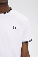 Fred Perry Ανδρική Μπλούζα Τ-Shirt Twin Tipped M1588-100 White