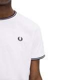Fred Perry Ανδρική Μπλούζα Τ-Shirt Twin Tipped M1588-100 White