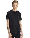 Fred Perry Ανδρικό T-shirt Twin Tipped Cuff T-Shirt M2396-102  Μαύρο