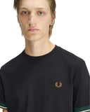Fred Perry Ανδρικό T-shirt Twin Tipped Cuff T-Shirt M2396-102  Μαύρο