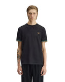 Fred Perry Ανδρικό T-shirt Twin Tipped Cuff T-Shirt M2396-102  Μαύρο