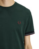 Fred Perry Ανδρικό T-shirt Twin Tipped Cuff T-Shirt M2396-30A Πράσινο