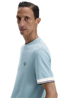Fred Perry Ανδρικό T-shirt Twin Tipped Cuff T-Shirt M2396-Z20 Μέντα