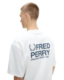 Fred Perry Ανδρική Μπλούζα Τ-Shirt Back Print M2475-129 Snow White