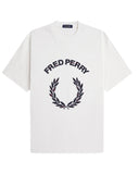Fred Perry Ανδρικό T-shirt Tartan Appliqué M3417-129 Snow White