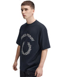 Fred Perry Ανδρικό T-shirt Tartan Appliqué M3417-608 Navy
