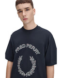Fred Perry Ανδρικό T-shirt Tartan Appliqué M3417-608 Navy
