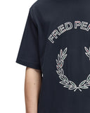 Fred Perry Ανδρικό T-shirt Tartan Appliqué M3417-608 Navy