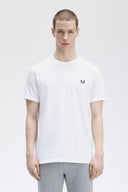 Fred Perry Ανδρική Μπλούζα Ringer T-Shirt M3519-100 Λευκό