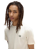 Fred Perry Ανδρική Μπλούζα Ringer T-Shirt M3519-30B Εκρού