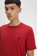 Fred Perry Ανδρική Μπλούζα Ringer T-Shirt M3519-M02 Κόκκινο