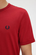 Fred Perry Ανδρική Μπλούζα Ringer T-Shirt M3519-M02 Κόκκινο