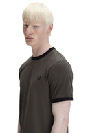 Fred Perry Ανδρική Μπλούζα Ringer T-Shirt M3519-U70 Χακί