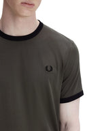 Fred Perry Ανδρική Μπλούζα Ringer T-Shirt M3519-U70 Χακί